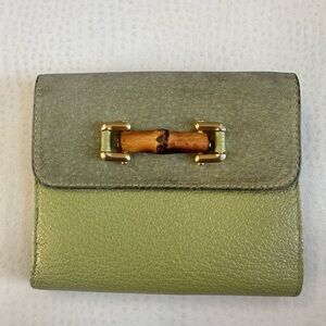 Gucci vintage bamboo wallet (green)